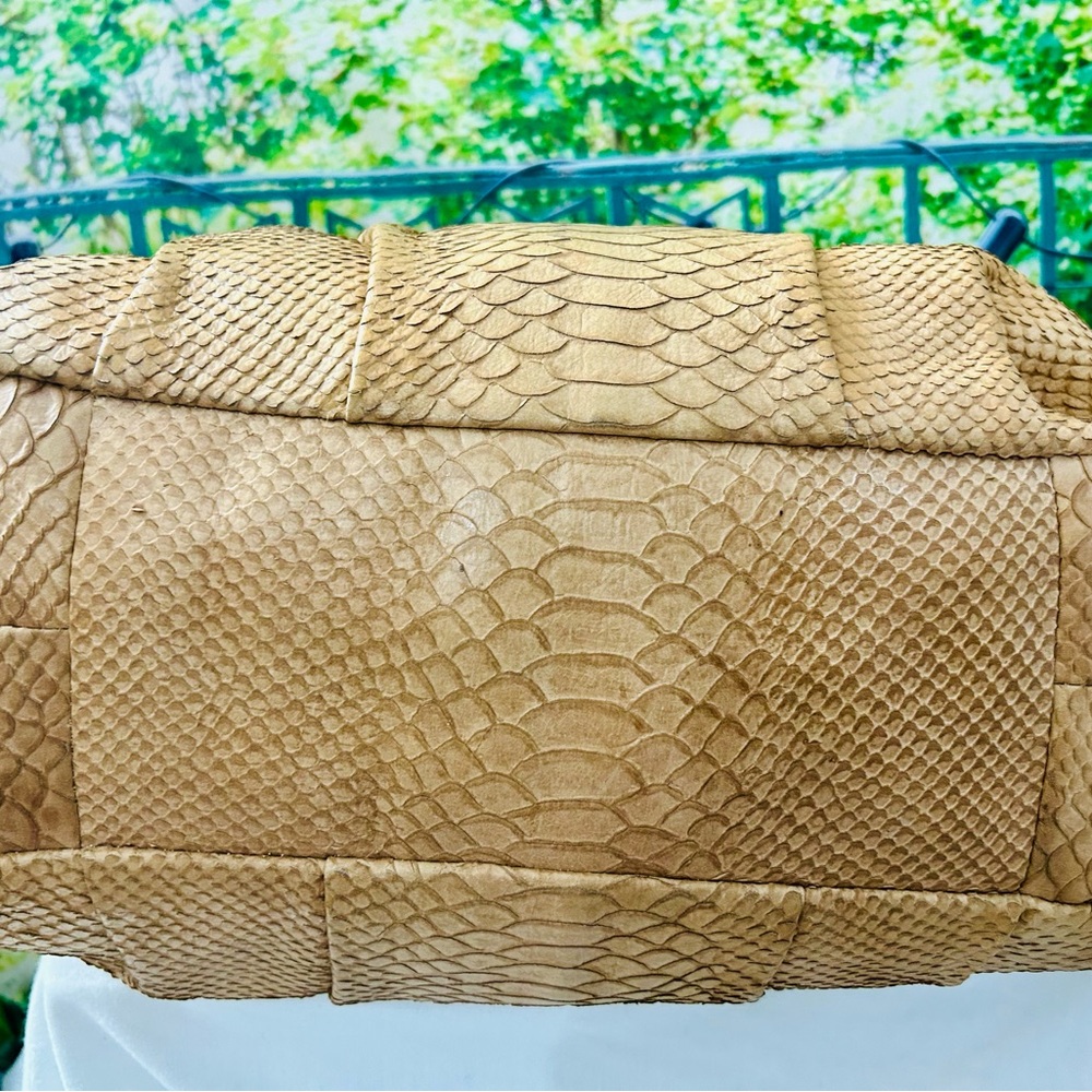 Coach Vintage Snakeskin Embossed Genuine Leather  MAGGIE Hobo Bag - Picture 4 of 11